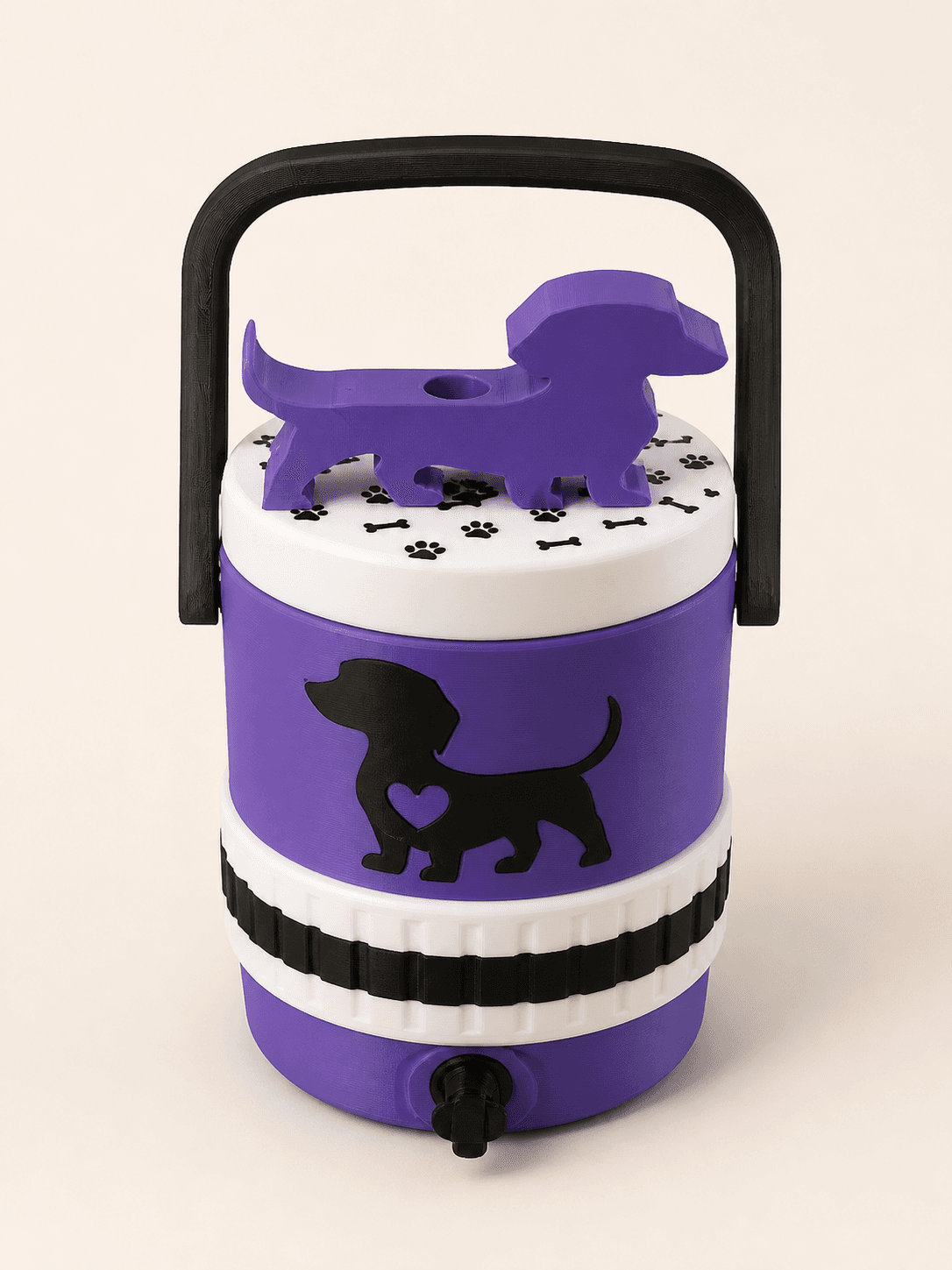Purple Dachshund can koozie
